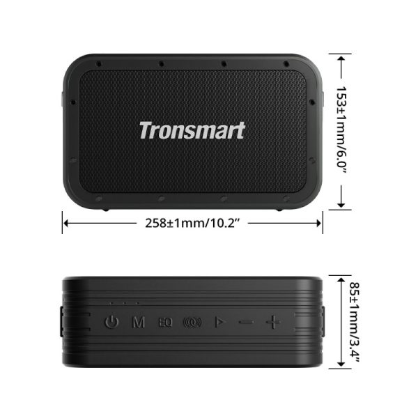 2in1 Bluetooth Force Max 80W bezvadu skaļrunis ar melnu PowerBank funkciju
