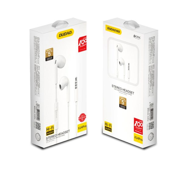 Wire austiņās ar 3,5 mm baltu minijack savienotāju