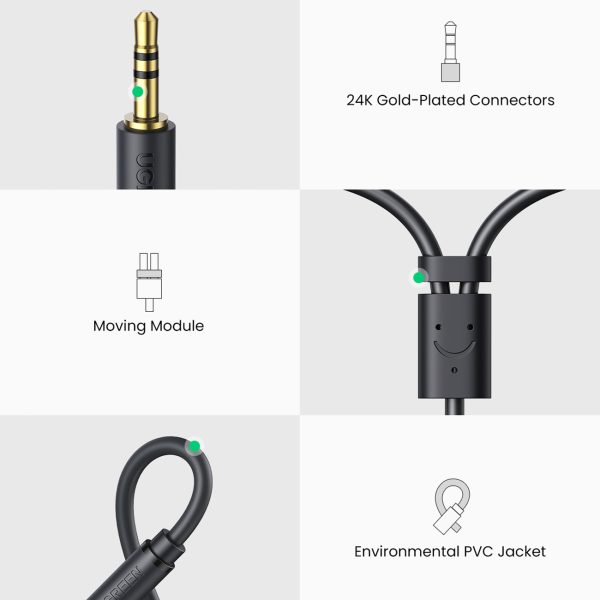 Kabeļa kabeļa audio adaptera ligzda 3,5 mm vīrieši - 2x sieviešu RCA 0,25 m pelēks