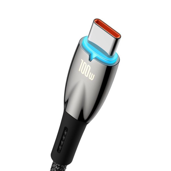 Izturīgs elastīgs USB-ĀTRS LARA CABLE-USB-C 100W 1M Black