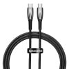 Izturīgs elastīgs kabelis ātrai USB-C 100W 1M melnai uzlādēšanai