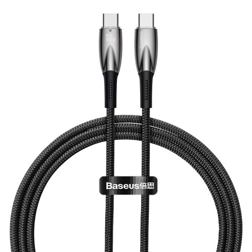 Izturīgs elastīgs kabelis ātrai USB-C 100W 1M melnai uzlādēšanai