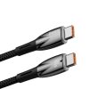 Izturīgs elastīgs kabelis ātrai USB-C 100W 1M melnai uzlādēšanai