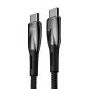 Izturīgs elastīgs kabelis ātrai USB-C 100W 1M melnai uzlādēšanai