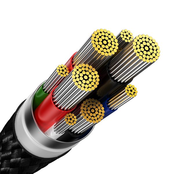Izturīgs elastīgs kabelis ātrai USB-C 100W 1M melnai uzlādēšanai