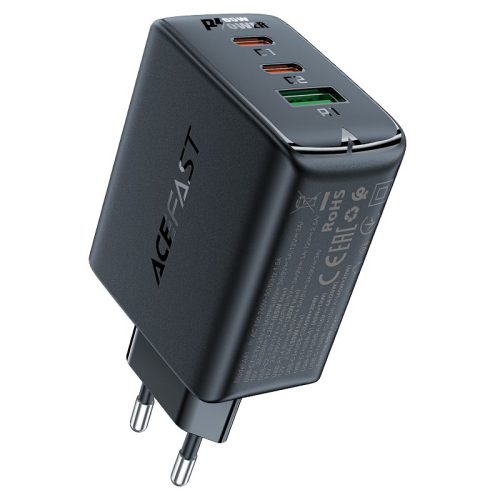 Ātrs GAN 2X USB-C GAN Charger PD QC4+ 65W Black