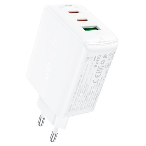 Ātrs GAN 2X USB-C GAN Charger PD QC4+ 65W balts lādētājs