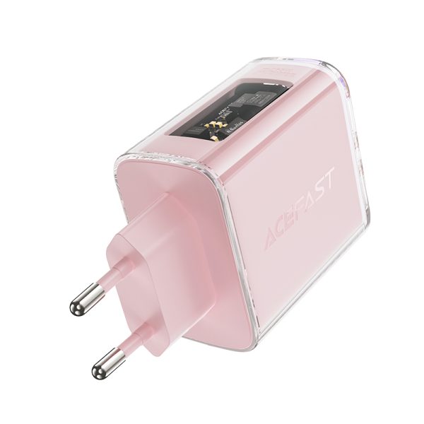GAN 65W tīkla lādētājs 3 porti 1X USB 2X USB-C PURPLE