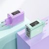 GAN 65W tīkla lādētājs 3 porti 1X USB 2X USB-C GREEN