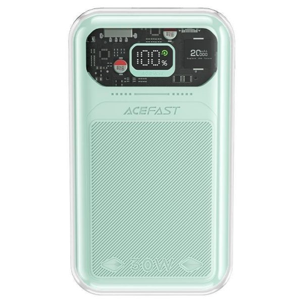 PowerBank 20 000 mAh dzirkstošā sērija Ātra uzlāde 30W QC AFC FCP SCP Green