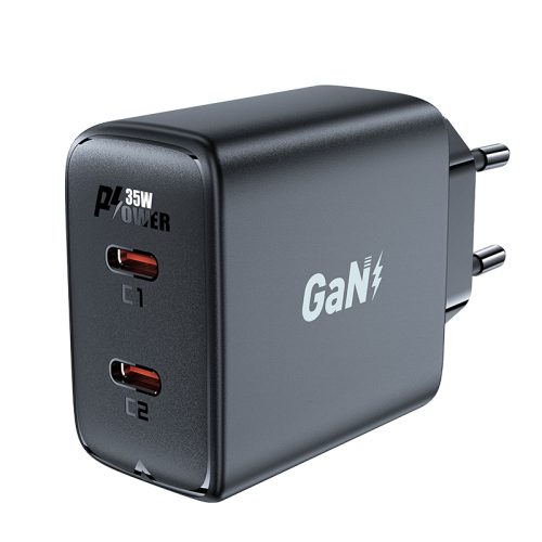 Ātrs GAN 35W PD 2X USB-C GAN lādētājs
