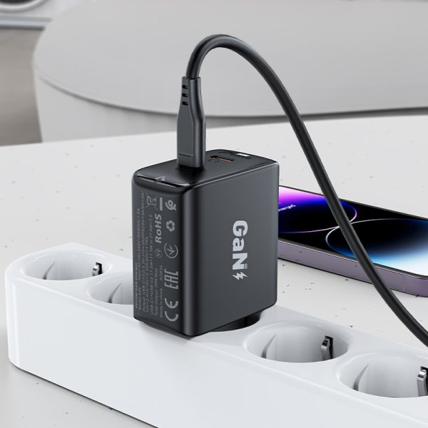 Ātrs GAN 35W PD 2X USB-C GAN lādētājs