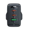 Tīkla lādētājs angļu spraudnis GAN 65W 1X USB 2X USB-C PD Black
