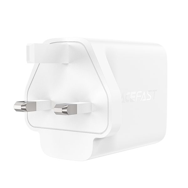 Tīkla lādētāja angļu spraudnis GAN 65W 1X USB 2X USB-C PD White
