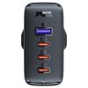 2in1 kabelis un ātrs lādētājs Gan angļu spraudnis uk 100w PD 3X USB-C USB Black