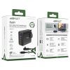2in1 kabelis un ātrs lādētājs Gan angļu spraudnis uk 100w PD 3X USB-C USB Black