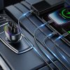 70W automašīnas lādētājs ar 4 Portam 2x USB-C PD 2X USB QC Black