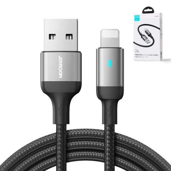 Kabelis kabelis iPhone A10 sērijai USB - zibens 2,4A 1,2 m melns