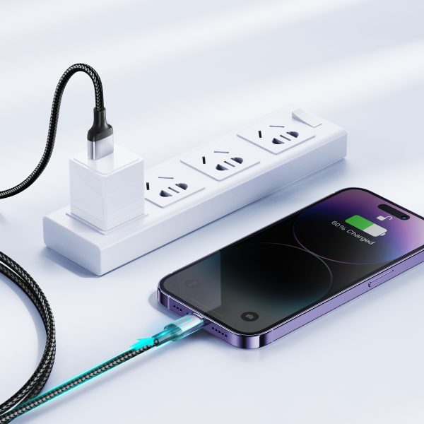 Kabelis kabelis iPhone A10 sērijai USB - zibens 2,4A 1,2 m melns