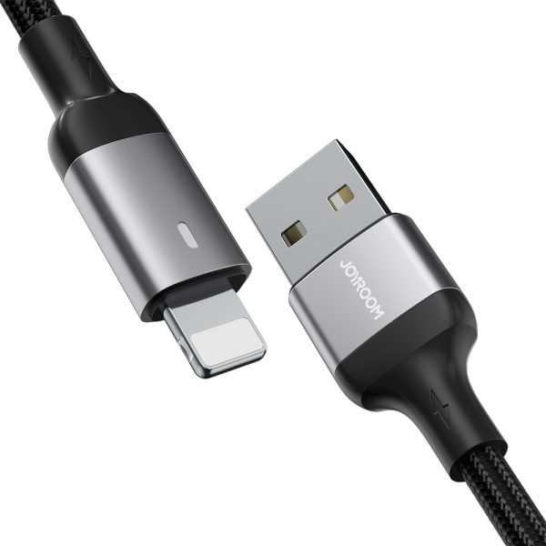 Kabelis kabelis iPhone A10 sērijai USB - zibens 2,4A 1,2 m melns