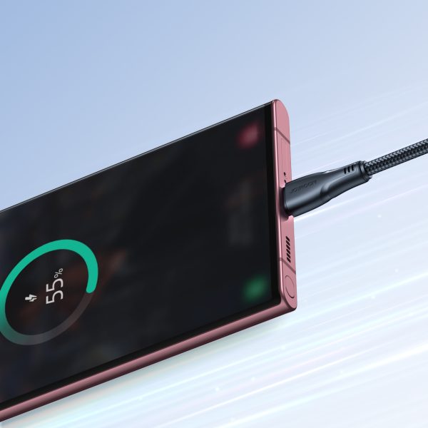 Kabelis pārspēj sērijas USB - USB -C ātrai uzlādēšanai 3A 1,2 m melnā krāsā