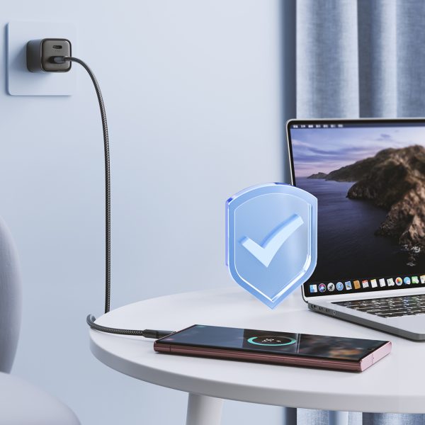 Kabelis pārspēj sērijas USB - USB -C ātrai uzlādēšanai 3A 1,2 m melnā krāsā