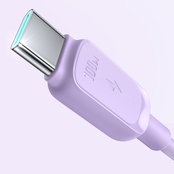 USB-C kabeļa kabelis-USB-C 100W 1,2m purpursarkanā krāsā