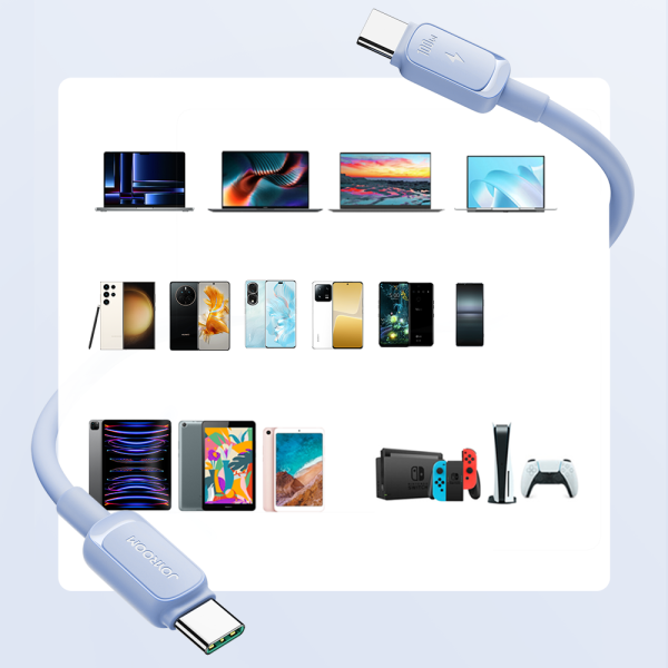 USB-C kabeļa kabeļa-USB-C 100W 1,2m zilā krāsā