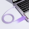 Kabelis USB-A Cable-USB-C 3A 1,2m Purple
