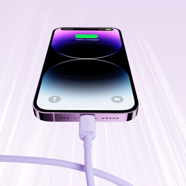 Kabelis Kabelis iPhone USB -A - zibens 2,4A 1,2 m purpursarkanā krāsā