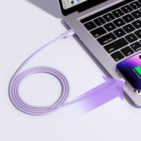 Kabelis Kabelis iPhone USB -A - zibens 2,4A 1,2 m purpursarkanā krāsā
