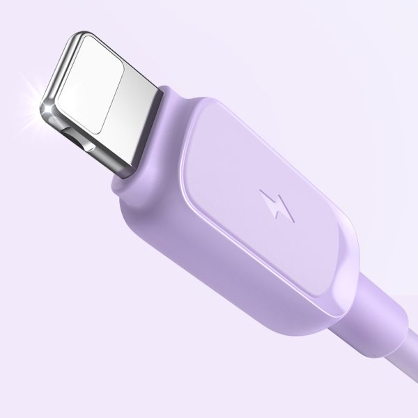 Kabelis Kabelis iPhone USB -A - zibens 2,4A 1,2 m purpursarkanā krāsā