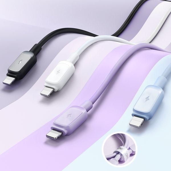 Kabelis Kabelis iPhone USB -A - zibens 2,4A 1,2 m purpursarkanā krāsā