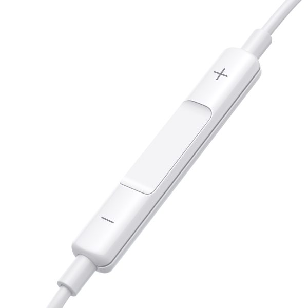 Mini ligzda 3,5 mm -strāvas austiņās ar baltu vadības tālvadības pulti