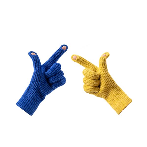 Niktu cimdi tālrunim ar griezumu pirkstiem unisex pelēkā krāsā