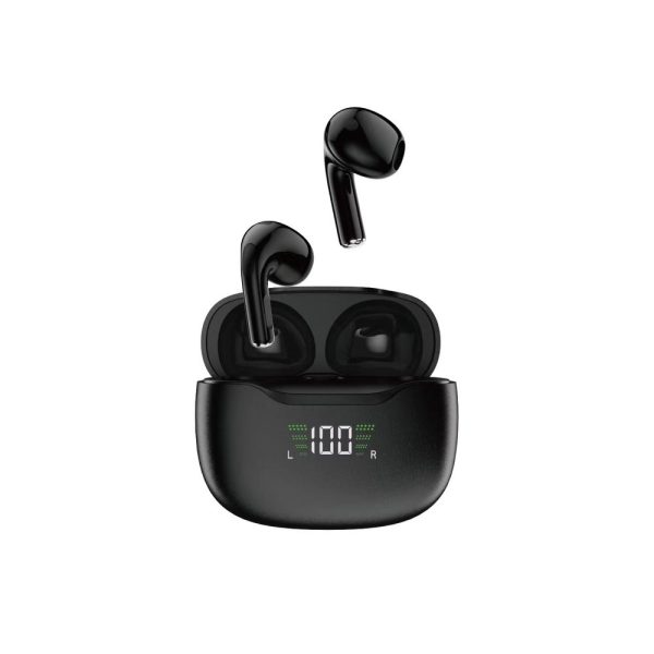 Bezvadu austiņu Bluetooth 5.1 TWS U15N LED melns
