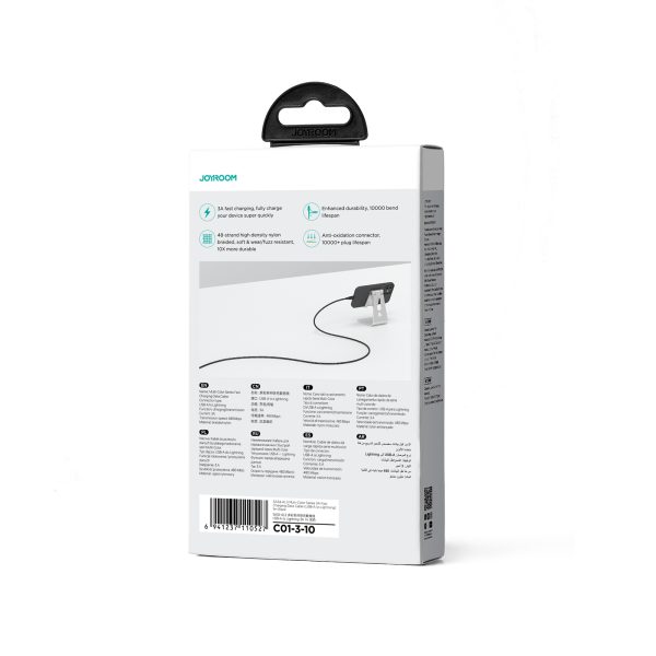 Kabelis Kabelis iPhone daudzkrāsu sērijai USB-A-Lighting 3A 1m Black