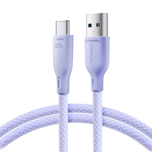 Kabeļu daudzkrāsu sērija USB-A-USB-C 100W ātra 1M violetā pārnešana