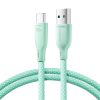Kabeļu daudzkrāsu sērija USB-A-USB-C 100W Fast pārsūtīšana 1m Green