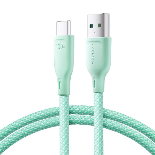 Kabeļu daudzkrāsu sērija USB-A-USB-C 100W Fast pārsūtīšana 1m Green