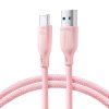 Kabeļu daudzkrāsu sērija USB-A-USB-C 100W Fast Transfer 1m Pink