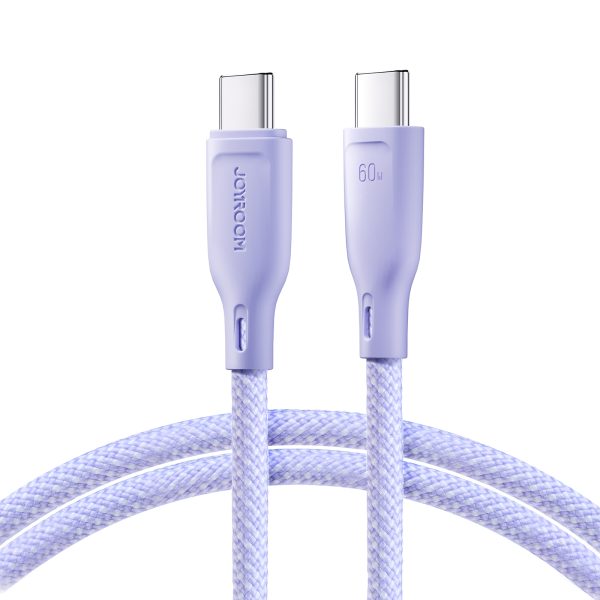 Kabeļu daudzkrāsu sērija USB-C-USB-C 60W Fast Transfer 1m Purple