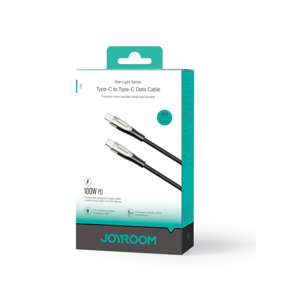Kabeļa vads zvaigžņu gaismas sērijā USB-C-USB-C 100W 1,2m melns
