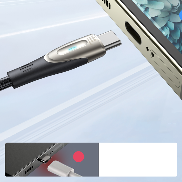 Kabeļa vads zvaigžņu gaismas sērijā USB-C-USB-C 100W 1,2m melns