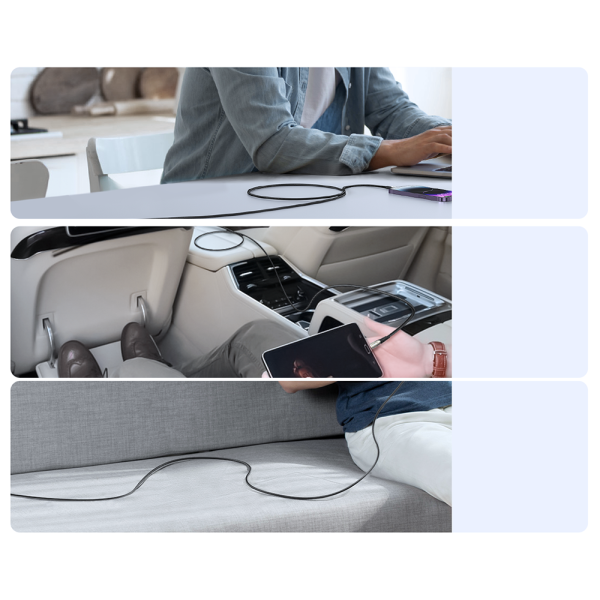 Kabeļa vads zvaigžņu gaismas sērijā USB-C-USB-C 100W 1,2m melns