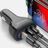 3x USB automašīnas lādētājs ātrais lādiņš 3.0 QC3.0 2,4A 18W balts