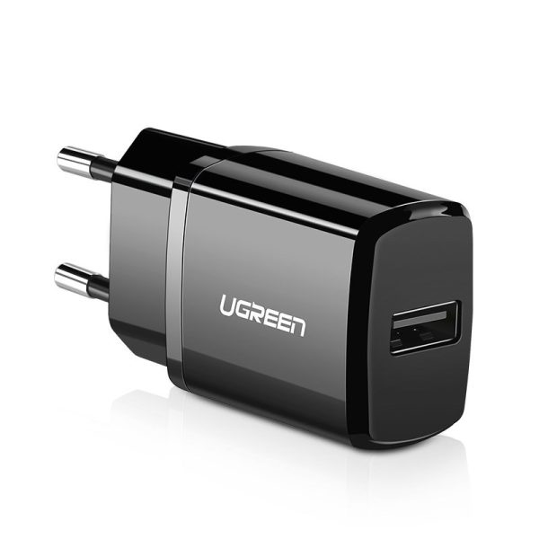 Neliels tīkla lādētājs USB 2.1a melnā krāsā