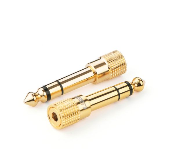 Adaptera adapteris ar 3,5 mm mini domkratu līdz 6,3 mm Jack Golden