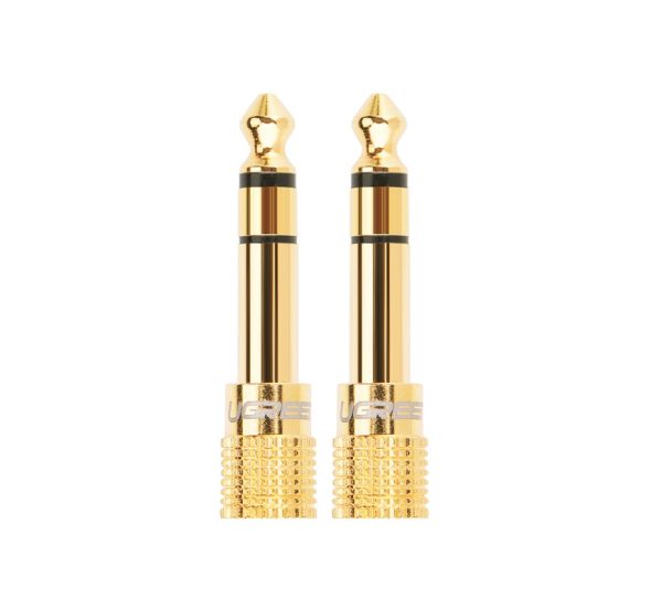 Adaptera adapteris ar 3,5 mm mini domkratu līdz 6,3 mm Jack Golden