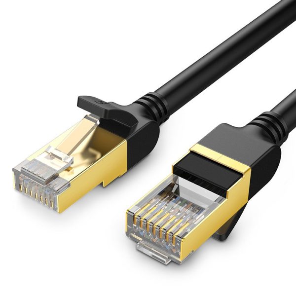 Kabeļa plākstera kabelis LAN RJ45 CAT 7 STP 10Gbps 2m melns